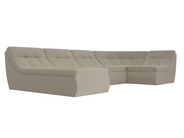 Модульный П-образный диван Холидей, Бежевый (микровельвет) в Перми - предосмотр 4