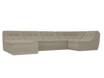 Модульный П-образный диван Холидей, Бежевый (микровельвет) в Березниках