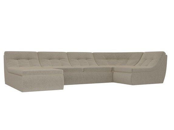 Модульный П-образный диван Холидей, Бежевый (микровельвет) в Перми - изображение