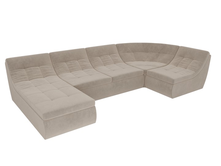 Модульный раскладной диван Холидей, Бежевый (велюр) в Перми - изображение 5