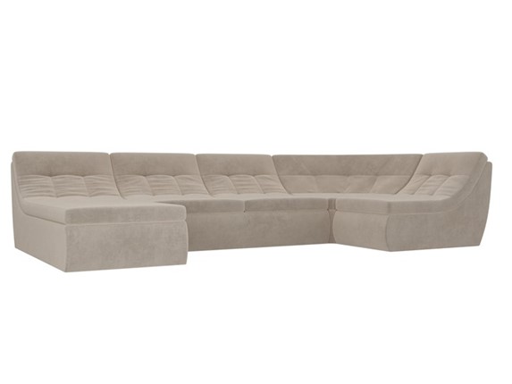 Модульный раскладной диван Холидей, Бежевый (велюр) в Перми - изображение