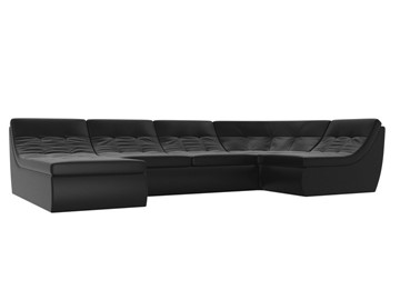 Модульный раскладной диван Холидей, Черный (экокожа) в Березниках