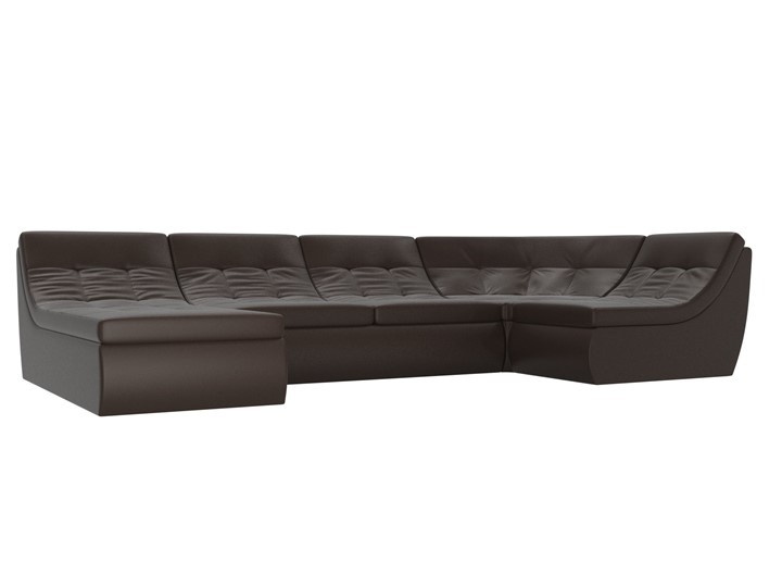 Модульный раскладной диван Холидей, Коричневый (экокожа) в Перми - изображение