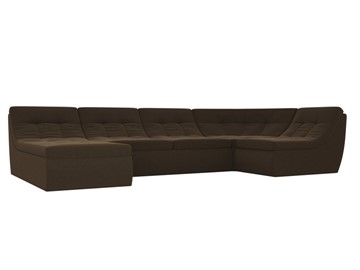Модульный П-образный диван Холидей, Коричневый (микровельвет) в Березниках