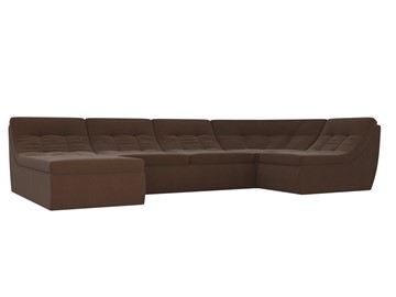 Модульный П-образный диван Холидей, Коричневый (рогожка) в Перми