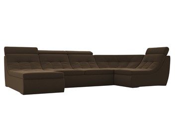 Модульный раскладной диван Холидей люкс, Коричневый (микровельвет) в Перми