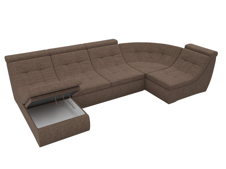 Большой модульный диван Холидей люкс, Коричневый (рогожка) в Перми - изображение 6