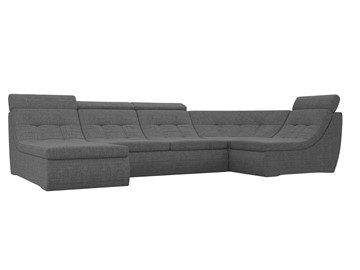 Большой модульный диван Холидей люкс, Серый (рогожка) в Перми
