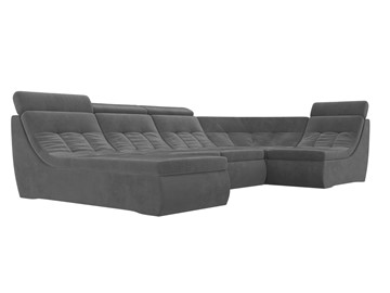 Большой модульный диван Холидей люкс, Серый (велюр) в Перми - предосмотр 4