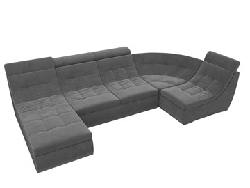 Большой модульный диван Холидей люкс, Серый (велюр) в Перми - предосмотр 5