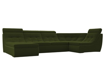 Большой модульный диван Холидей люкс, Зеленый (микровельвет) в Перми