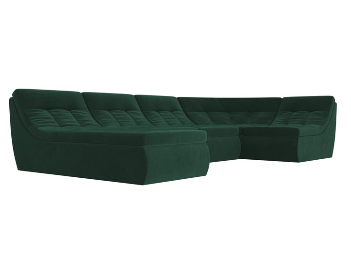 Модульный П-образный диван Холидей, Зеленый (велюр) в Перми - изображение 4