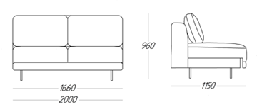 Модуль диван без подлокотников Нортон мод.005 1660 в Перми