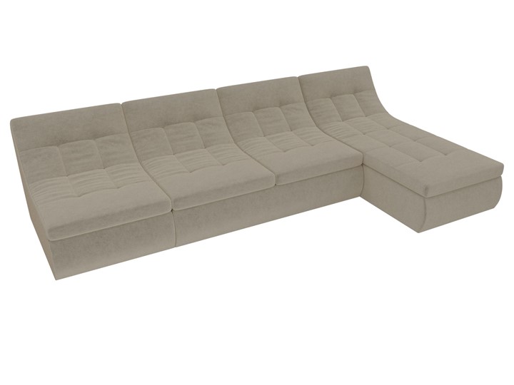 Модульный угловой диван Холидей, Бежевый (микровельвет) в Перми - изображение 4