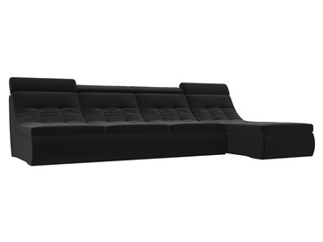 Большой модульный диван Холидей люкс, Черный (микровельвет) в Перми