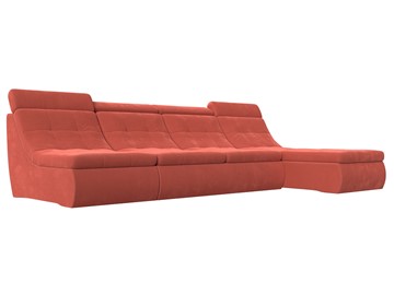 Модульный угловой диван Холидей люкс, Коралловый (микровельвет) в Перми