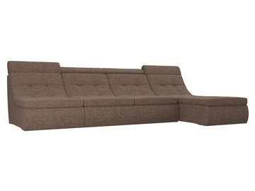 Модульный раскладной диван Холидей люкс, Коричневый (рогожка) в Перми