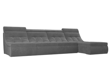 Модульный раскладной диван Холидей люкс, Серый (велюр) в Перми