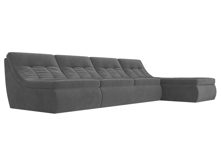 Большой модульный диван Холидей, Серый (велюр) в Перми - изображение 4