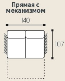 Модуль прямой с механизмом Виктория 140*107 см в Перми