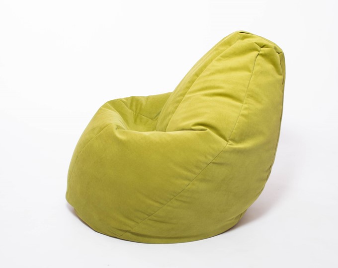 Кресло-мешок Груша среднее, велюр однотон, травянное в Перми - изображение 2