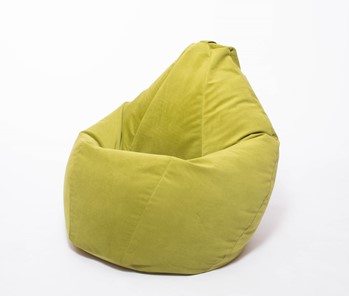 Кресло-мешок Груша среднее, велюр однотон, травянное в Перми - предосмотр