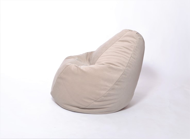 Кресло-мешок Груша большое, велюр однотон, бежевое в Перми - изображение 2