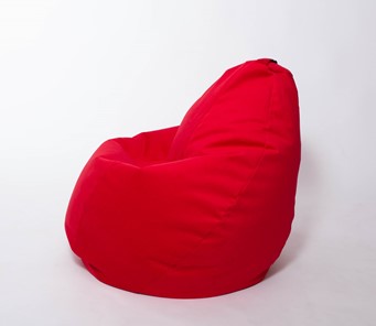 Кресло-мешок Груша среднее, велюр однотон, красное в Перми - предосмотр 1