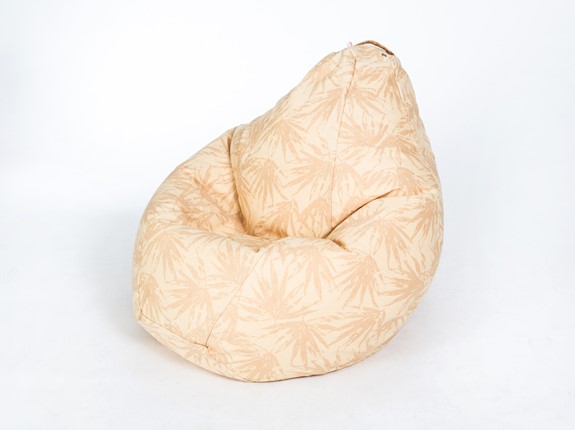 Кресло-мешок Груша большое, жаккард, бежевые листья в Перми - изображение