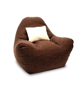 Бескаркасное кресло КлассМебель Эдем, рогожка орион, коричневый в Перми