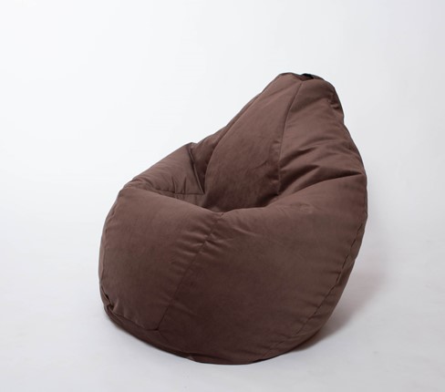 Кресло-мешок Груша большое, велюр однотон, шоколад в Перми - изображение