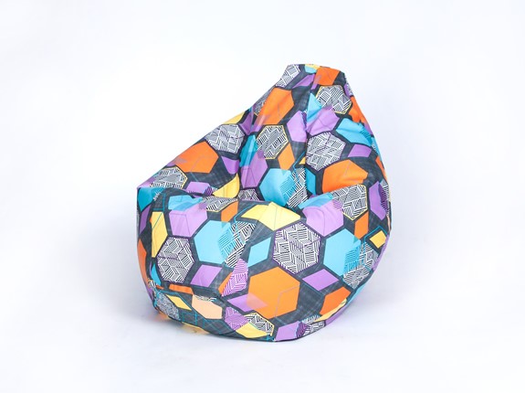 Кресло-мешок Груша среднее, велюр принт, геометрия в Перми - изображение