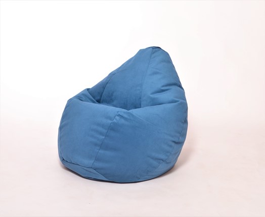 Кресло-мешок Груша большое, велюр однотон, синее в Перми - изображение