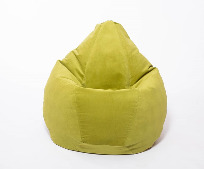 Кресло-мешок Груша большое, велюр однотон, травянное в Перми - изображение 1