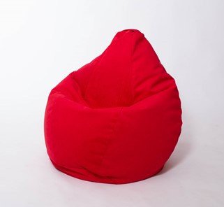 Кресло-мешок Груша большое, велюр однотон, красное в Березниках