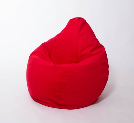 Кресло-мешок Груша большое, велюр однотон, красное в Соликамске - изображение