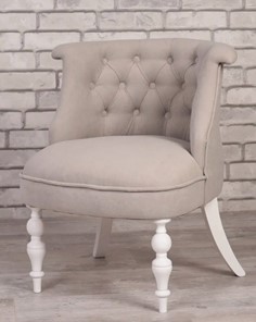Кресло Элевуд Бархат (светло-серый/белый) в Соликамске