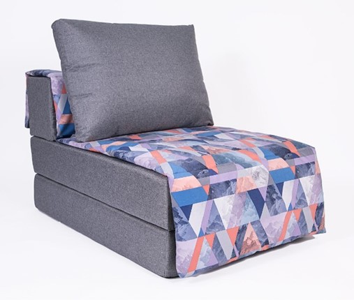 Бескаркасное кресло-кровать Харви, серый - сноу деним в Перми - изображение