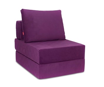 Бескаркасное кресло-кровать КлассМебель Окта, велюр фиолетовый в Перми