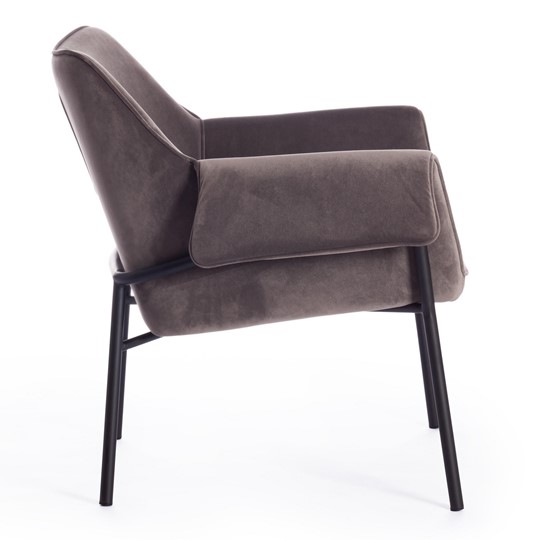 Кресло BESS (mod. 0179471) металл/вельвет, 70х71х75 см, серо-коричневый S108 (84 Brown)/черный в Перми - изображение 1