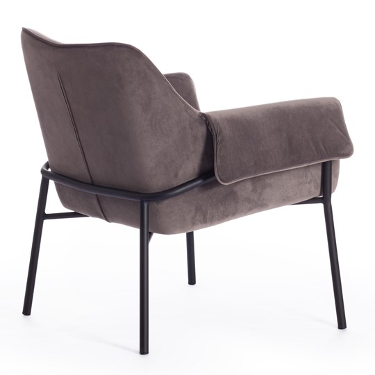 Кресло BESS (mod. 0179471) металл/вельвет, 70х71х75 см, серо-коричневый S108 (84 Brown)/черный в Перми - изображение 2