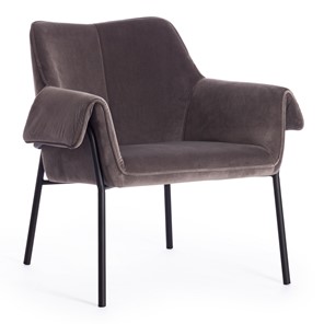 Кресло BESS (mod. 0179471) металл/вельвет, 70х71х75 см, серо-коричневый S108 (84 Brown)/черный в Соликамске