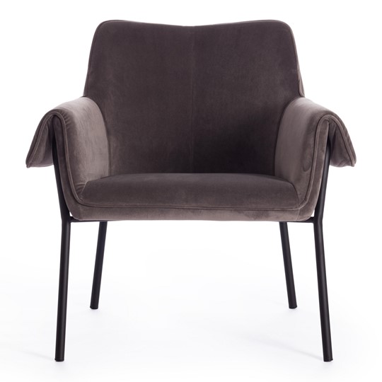 Кресло BESS (mod. 0179471) металл/вельвет, 70х71х75 см, серо-коричневый S108 (84 Brown)/черный в Перми - изображение 4