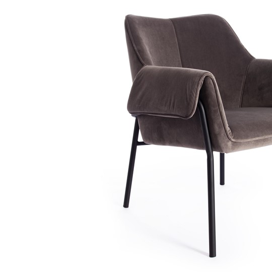 Кресло BESS (mod. 0179471) металл/вельвет, 70х71х75 см, серо-коричневый S108 (84 Brown)/черный в Перми - изображение 6