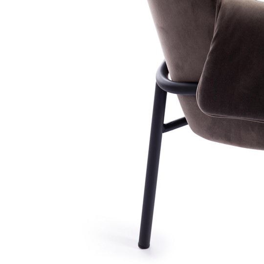 Кресло BESS (mod. 0179471) металл/вельвет, 70х71х75 см, серо-коричневый S108 (84 Brown)/черный в Перми - изображение 8