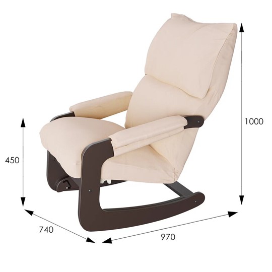 Кресло-качалка Модель 81, ткань макс 100, каркас венге в Перми - изображение 1