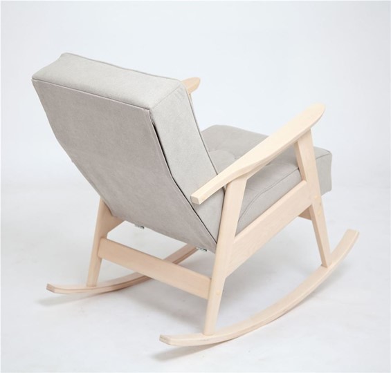 Кресло-качалка Ретро (беленый дуб / 02 - светло-серый) в Перми - изображение 1
