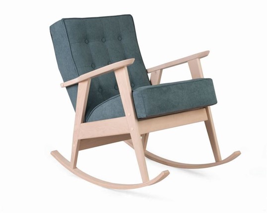 Кресло-качалка Ретро (беленый дуб / RS 29 - бирюзовый) в Перми - изображение