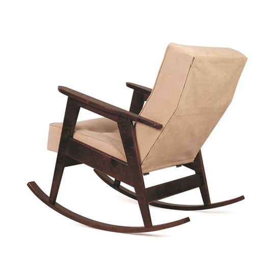 Кресло-качалка Ретро (темный тон / RS 03 - бежевый) в Перми - изображение 1