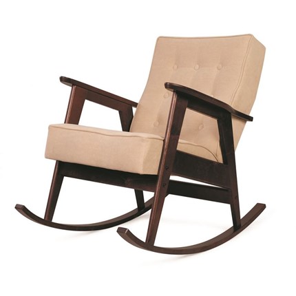 Кресло-качалка Ретро (темный тон / RS 03 - бежевый) в Перми - изображение